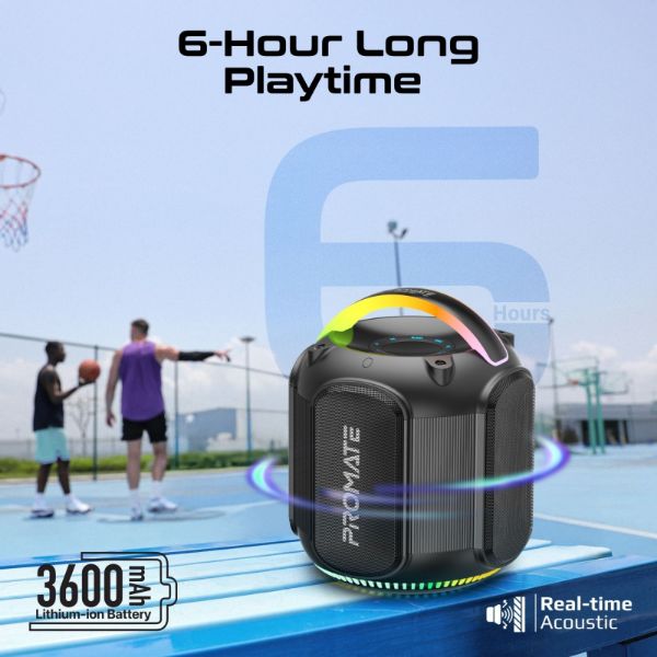 Picture of 80W Portable BT Speaker w/ Dynamic RBG Lights. Up to 6 Hours Playback AUX