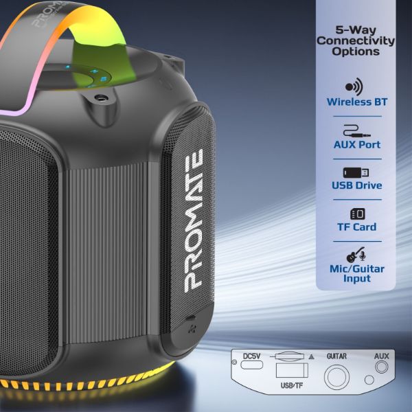 Picture of 80W Portable BT Speaker w/ Dynamic RBG Lights. Up to 6 Hours Playback AUX