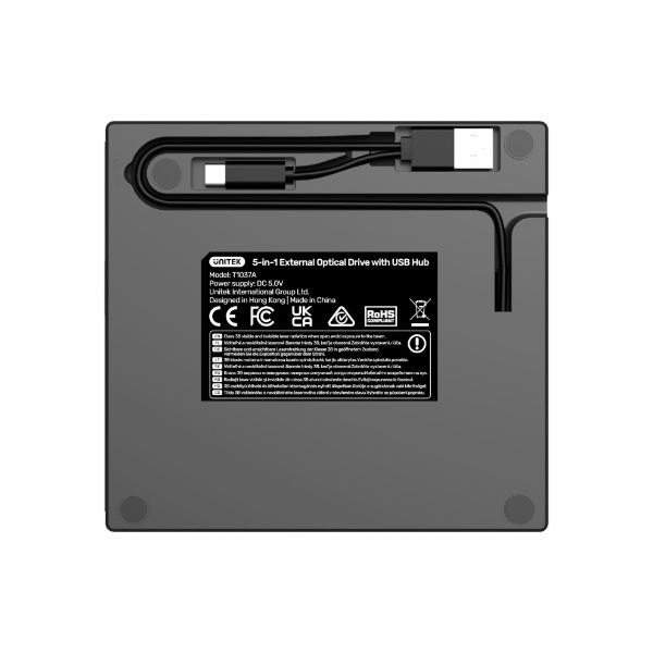 Picture of 5-in-1 External Optical Drive w/ USB Hub. High-Speed Writing & Reading