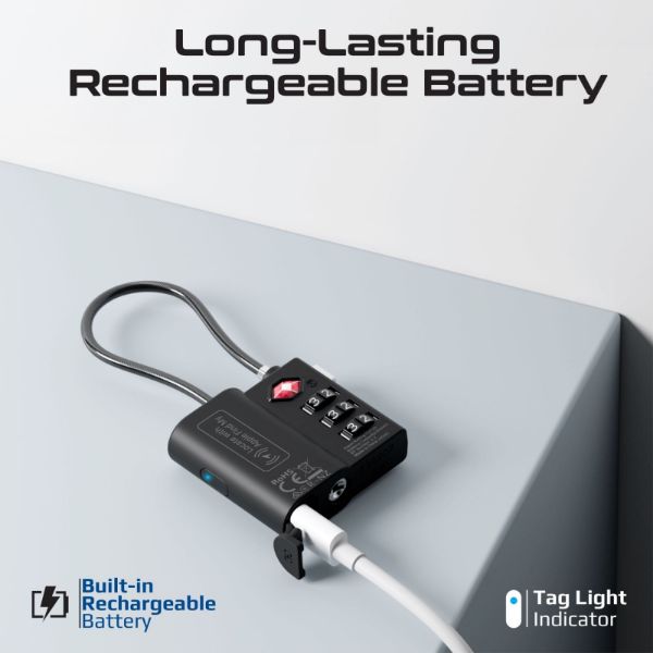 Picture of TSA Luggage Lock w/ Smart Precision Tracking Tag. Works w/ Apple Find My APP