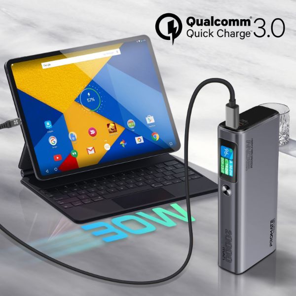 Picture of 20000mAh 130W Sleek PD Aliminium Power Bank w/ LCD Screen. 1x 60W & 1x 100W