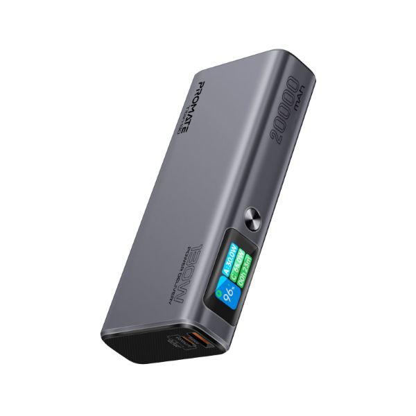 Picture of 20000mAh 130W Sleek PD Aliminium Power Bank w/ LCD Screen. 1x 60W & 1x 100W