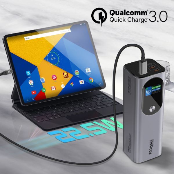 Picture of 27600mAh 160W Ultra Compact Aluminium PD3.1 Power Bank LCD Screen.