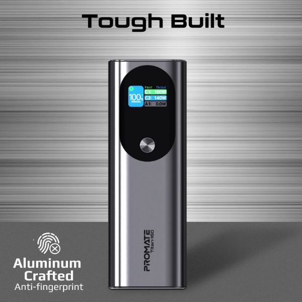 Picture of 27600mAh 160W Ultra Compact Aluminium PD3.1 Power Bank LCD Screen.