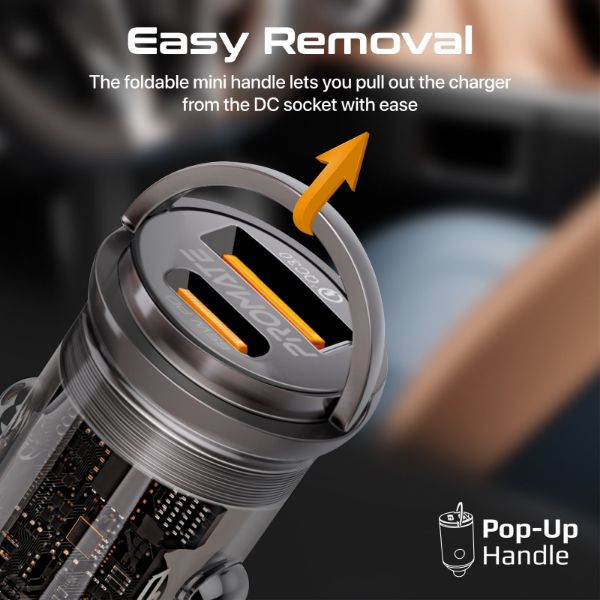 Picture of 65W Quick Charging In-Car Adapter for Tablets & phones 65W PD USB-C