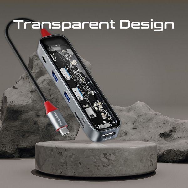 Picture of 7-in-1 USB Multi-Port Hub w/ USB-C Connector w/ 4K HDMI Port Dual USB-A 2.0 Ports 1x