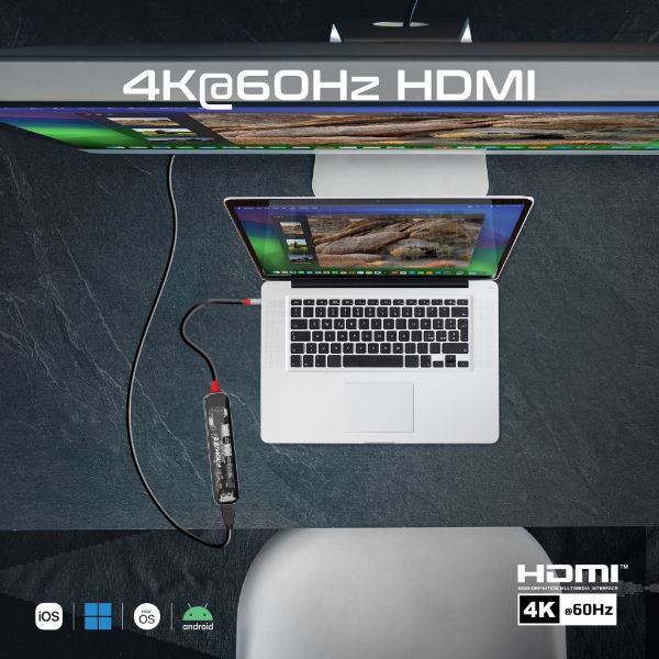 Picture of 7-in-1 USB Multi-Port Hub w/ USB-C Connector w/ 4K HDMI Port Dual USB-A 2.0 Ports 1x