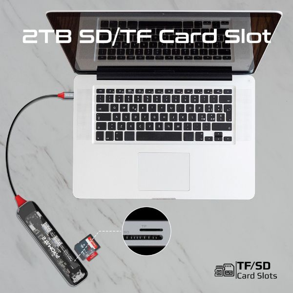 Picture of 7-in-1 USB Multi-Port Hub w/ USB-C Connector w/ 4K HDMI Port Dual USB-A 2.0 Ports 1x