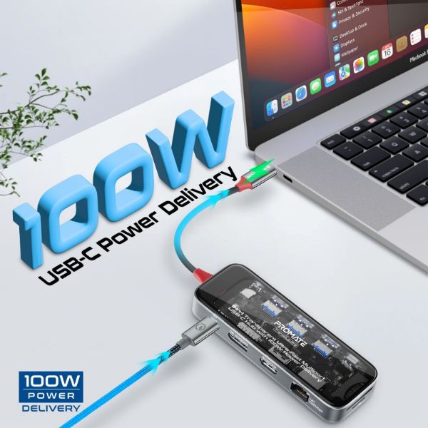 Picture of 11-in-1 USB Multi-Port Hub w/ USB-C Connector Includes 100W PD Dual Monitor Port