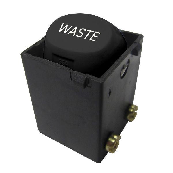 Picture of 16A 2-Way Labelled WASTE Mechanism Suits all Tradesave Plates Black