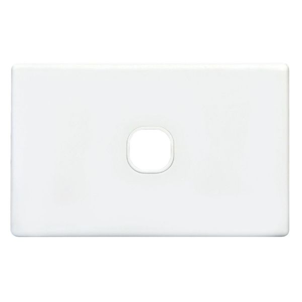 Picture of Slim Switch Plate ONLY. 1 Gang. Accepts all Tradesave Mechanisms. Moulded in Flame