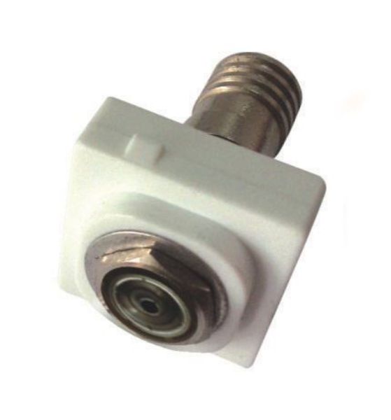 Picture of Standard TV Outlet Coax Connection Flame Resistant Polycarbonate White
