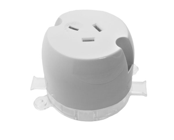 Picture of Single Plug Base Socket 4 Terminals Heat Treated Plastic White