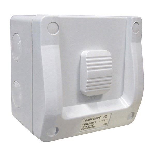 Picture of 1 Gang Weatherproof Switch 15A IP66 heavy duty industrial grade plastic