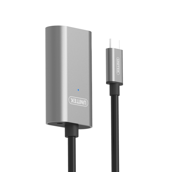 Picture of 5m USB 3.1 USB-C Active Extension Cable. USB-C Male to USB-A Female.