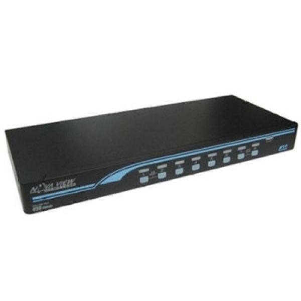 Picture of 1-8 USB/PS2 Hybrid KVM Switch w/ USB Console Ports Includes 8x 18m USB 2in1 leads