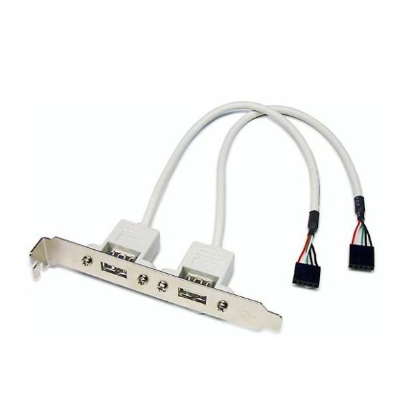 Picture of USB SLOT Card. USB-A Female Connector to 2x 5-Pin Housings w/ bracket