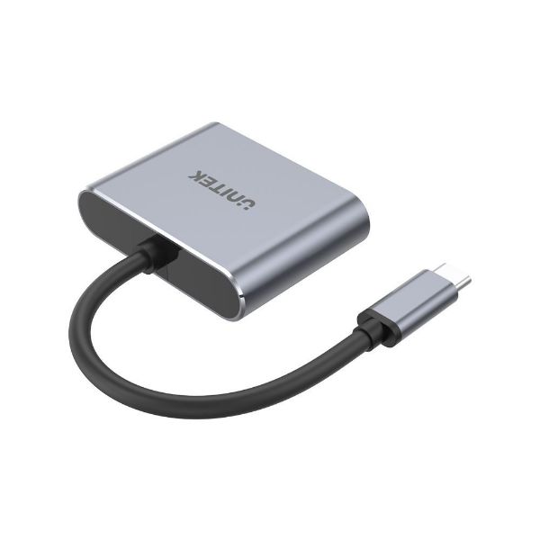 Picture of USB-C to HDMI 2.0 & VGA Adapter w/ MST Dual Monitor Support. 4K@60Hz UHD HDMI.