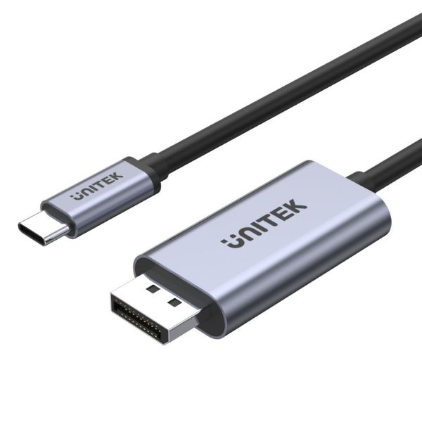 Picture of 2m 4K USB-C to DisplayPort 1.2 Cable in Aluminium Housing upto 4K@60Hz. Plug & Play.