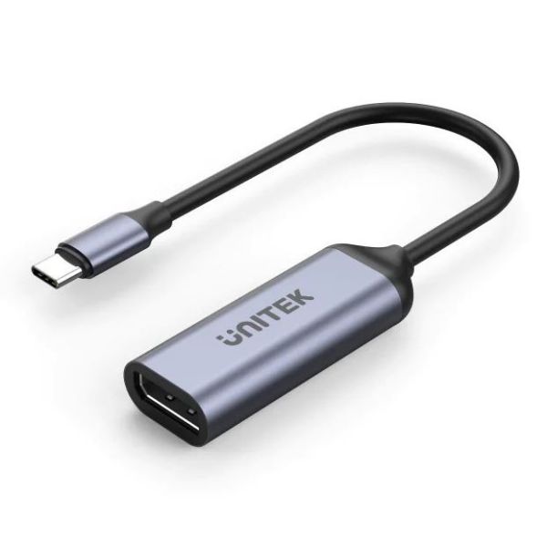 Picture of Slim USB-C to DisplayPort Converter. Convert USB-C to DisplayPort. Aluminium Housing