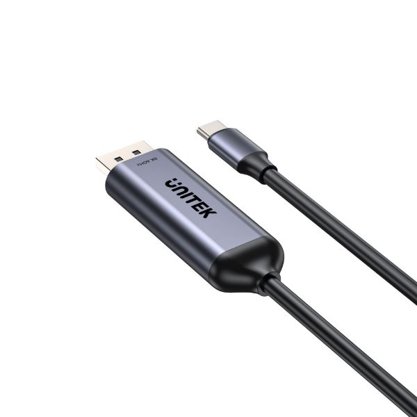 Picture of 1.8m 8K USB-C DisplayPort 1.4 Cable in Aluminium Housing Res up to 8K@30Hz & HDR.