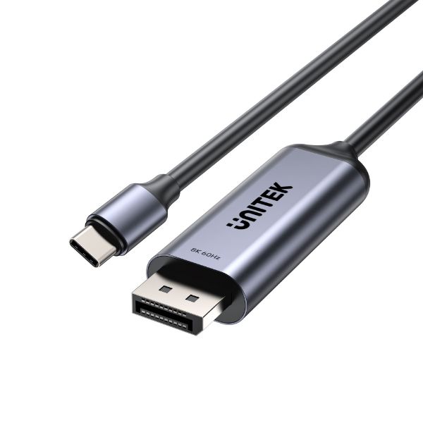 Picture of 1.8m 8K USB-C DisplayPort 1.4 Cable in Aluminium Housing Res up to 8K@30Hz & HDR.