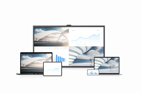 Picture of MAXHUB 65'' ViewPro Series 4K Interactive Flat Panel Screen. Dual 48MP+8MP Cameras