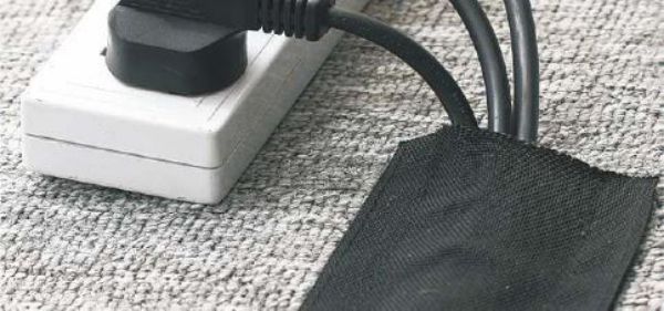 Picture of 5M Hook & Loop Carpet Cable Cover 100mm Wide Black.