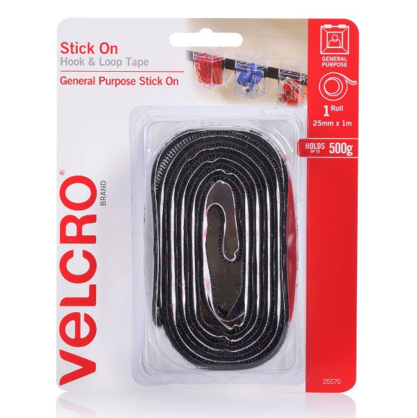 Picture of 25mm x 1m Stick On Hook & Loop Tape. Designed for General Purpose