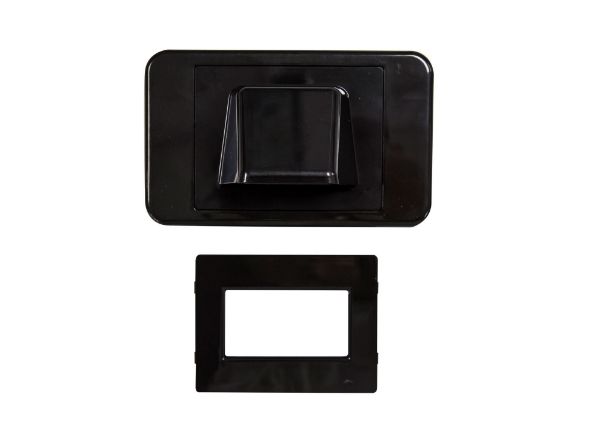 Picture of Combination Flush & Bullnose Cable Management Wall Plate w/ Brush Black Colour