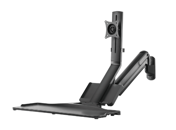 Picture of 4.6 x 200mm 316L Stainless Monitor Gas Spring Sit-Stand Workstation. Folding Keyboard