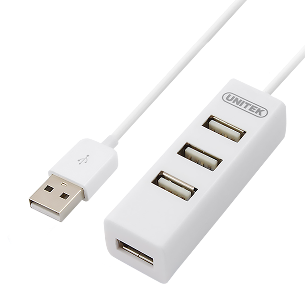 Picture of USB-A 2.0 4-Port Hub. Plug & play. Backward compatible w/ USB1.1. Supports data transfer