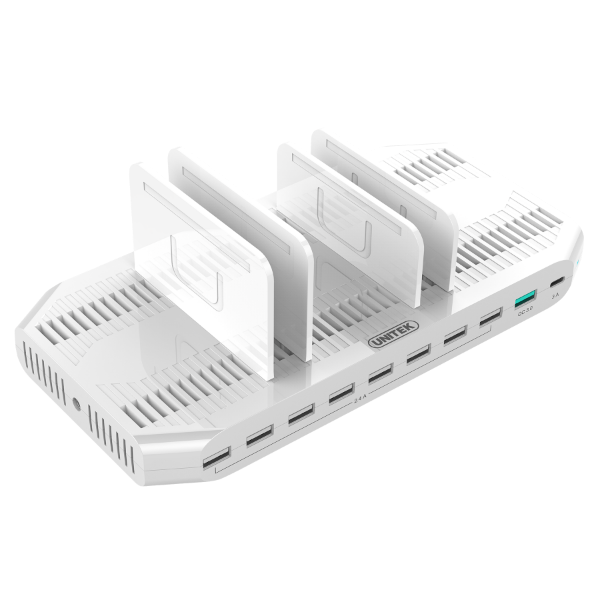 Picture of 10-Port USB Smart Charging Station 9 Port 2.4A USB-A + 1x Port QC 3.0 USB-A)