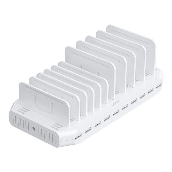 Picture of 10-Port 60W Smart Charging Station 10x 2.4A USB-A Ports. Power: 60W. Over-charge Over