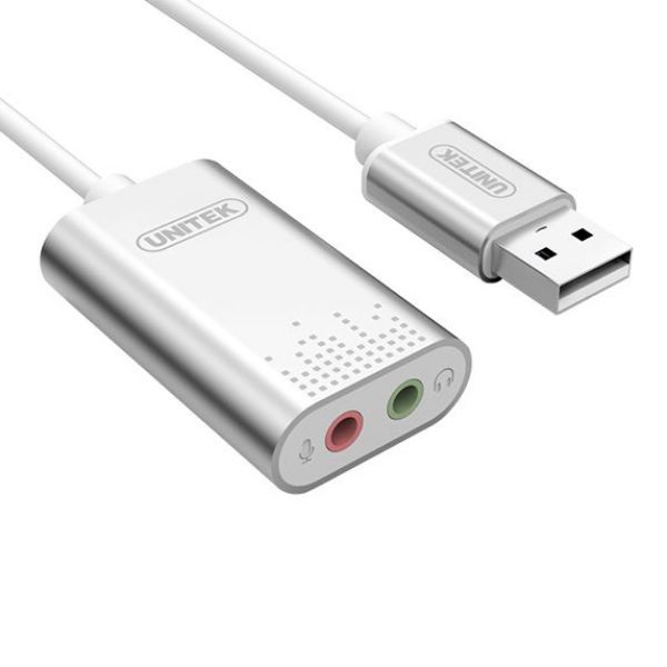 Picture of USB-A To Stereo Audio Converter in Aluminium Housing Supports DAC & ADC up to 48KHz