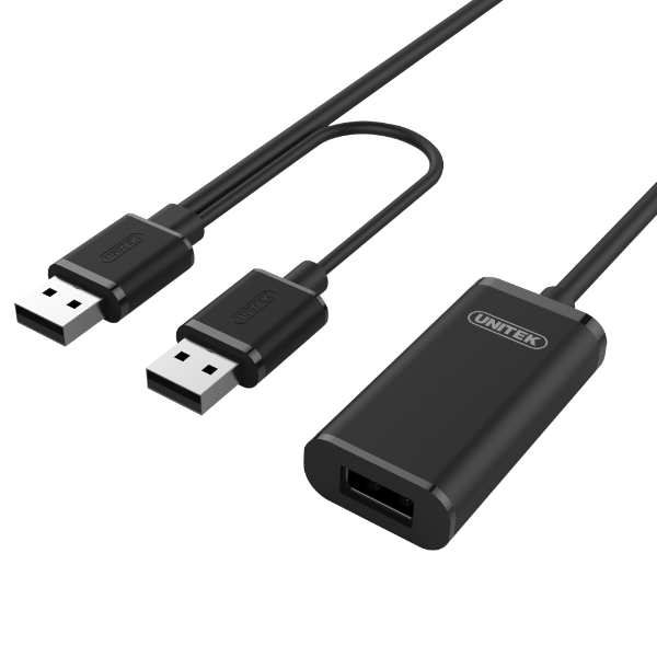 Picture of 20m USB 2.0 Active Extension Cable. Built-in Ext Chipset Supports Extended