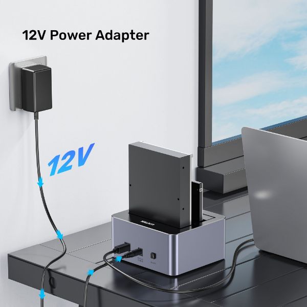 Picture of USB3.0 to Dual SATA HDD Aluminium Docking Station w/ Offline Clone Function