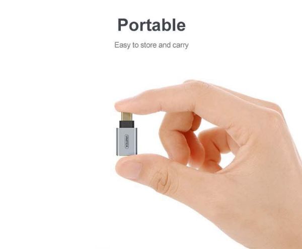 Picture of USB 3.1 USB-C Male to USB-A Female Adapter. Apple Style Aluminium Housing