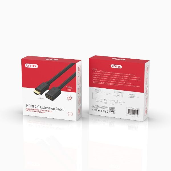 Picture of HDMI 2.0 Extension Male to HDMI Female Cable. 4K@60Hz HDR1 HDCP2.2