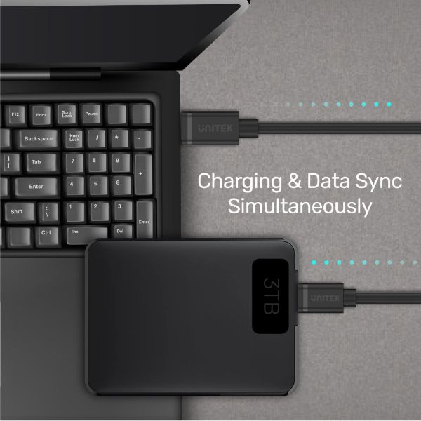 Picture of 1m USB 2.0 USB-C Male to Micro-B Male Cable. OD: 2.8mm Nickel Plated