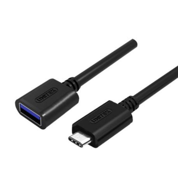 Picture of 0.2m USB 3.0 USB-C Male to USB-A Female. OD: 4.0mm Nickel Plated Ultra-Compact