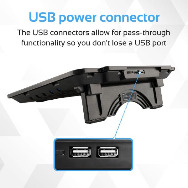 Picture of Laptop Cooling Pad w/ Silent Fan. Adjust height performance 140mm fans. USB