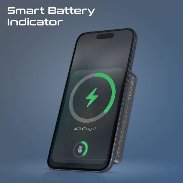 Picture of 10000mAh UltraSlim Wireless Charging 15W MagSafe 20WPD USB-C In/Out Port Smart