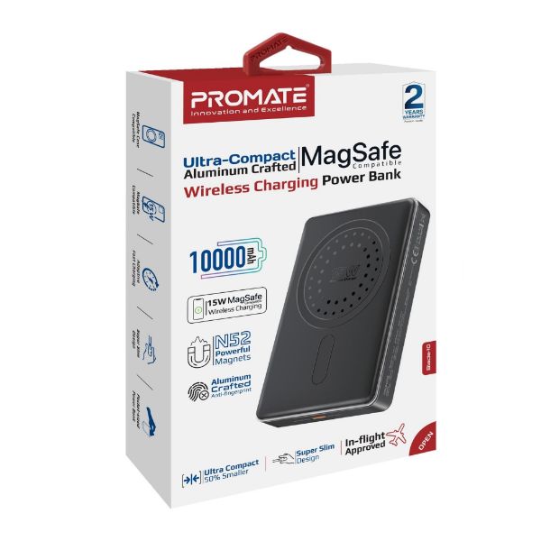 Picture of 10000mAh UltraSlim Wireless Charging 15W MagSafe 20WPD USB-C In/Out Port Smart