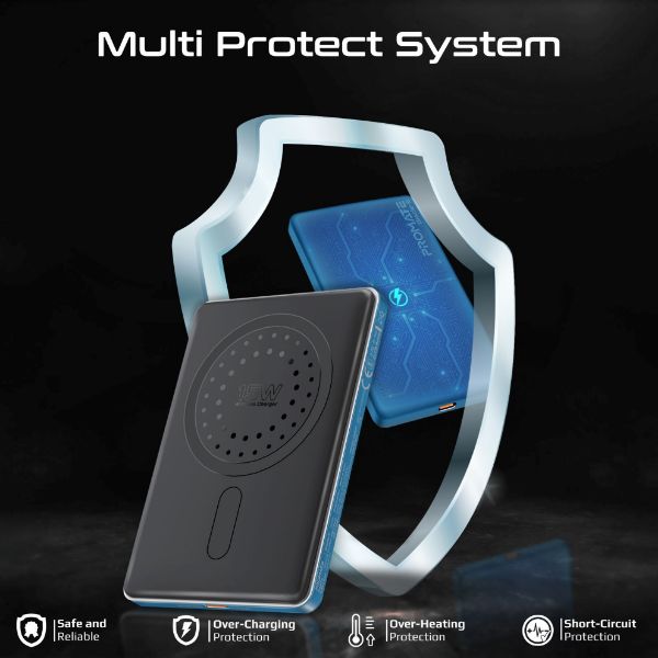 Picture of 5000mAh Ultra-Slim Wireless Charging 15W MagSafe PowerBank 20WPD USB-C In/Out Port Smart