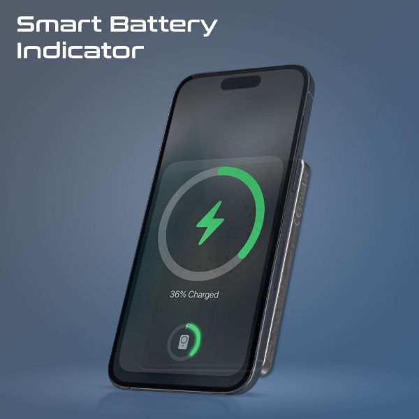 Picture of 5000mAh Ultra-Slim Wireless Charging 15W MagSafe PowerBank 20WPD USB-C In/Out Port Smart