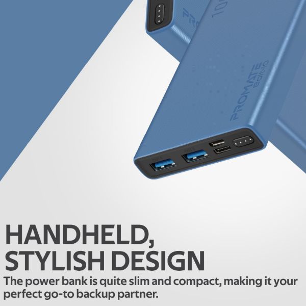 Picture of 10000mAh Smart Charging Power Bank w Dual USB Output USB-C & Micro-USB Inputs.