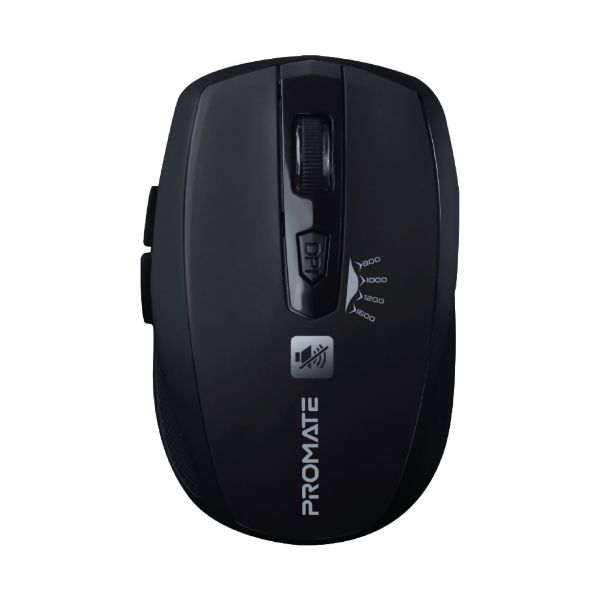 Picture of Wireless Mouse w/ Smooth Scrolling Sensor Resolution 800/1000/1200/1600DPI Black