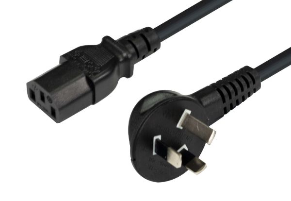 Picture of 0.5M Flat Head 3Pin to C13 Female Connector 7.5A Power Cord. 0.75mm Copper Core