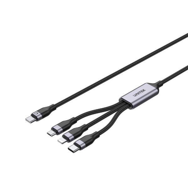 Picture of 1.5m 20W 3in1 USB-C Data & Charge Cable USB-C Lightning & Micro USB Connectors. Multi